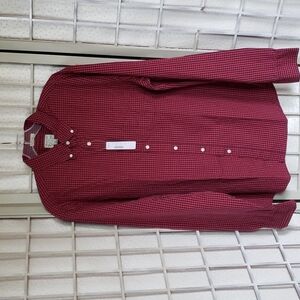 J.Crew red nwt plaid mens long sleeve button down shirt size L